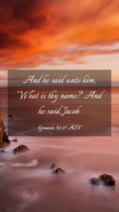 Picture 03 - Genesis 32:27 ASV Mobile Phone Wallpaper - And he said unto him, What is thy name? And he - Mobile Bible Verse Wallpaper