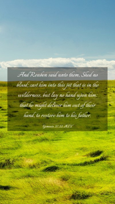 Picture 03 - Genesis 37:22 ASV Mobile Phone Wallpaper - And Reuben said unto them, Shed no blood; cast - Mobile Bible Verse Wallpaper