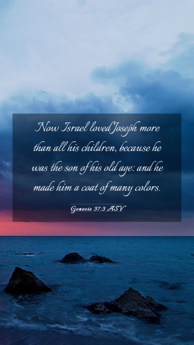 Picture 03 - Genesis 37:3 ASV Mobile Phone Wallpaper - Now Israel loved Joseph more than all his - Mobile Bible Verse Wallpaper