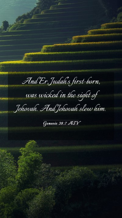Picture 03 - Genesis 38:7 ASV Mobile Phone Wallpaper - And Er, Judah's first-born, was wicked in the - Mobile Bible Verse Wallpaper