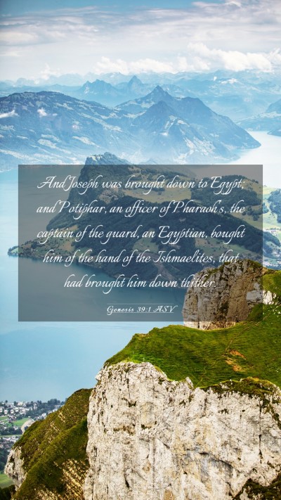 Picture 03 - Genesis 39:1 ASV Mobile Phone Wallpaper - And Joseph was brought down to Egypt; and - Mobile Bible Verse Wallpaper