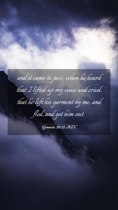 Picture 03 - Genesis 39:15 ASV Mobile Phone Wallpaper - and it came to pass, when he heard that I lifted - Mobile Bible Verse Wallpaper