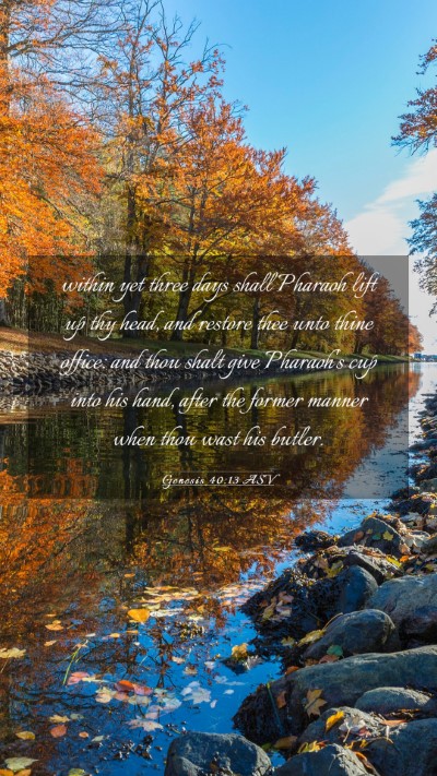 Picture 03 - Genesis 40:13 ASV Mobile Phone Wallpaper - within yet three days shall Pharaoh lift up thy - Mobile Bible Verse Wallpaper