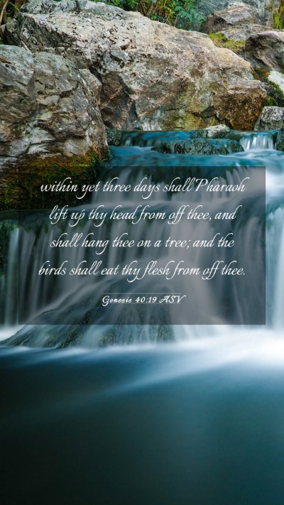 Picture 03 - Genesis 40:19 ASV Mobile Phone Wallpaper - within yet three days shall Pharaoh lift up thy - Mobile Bible Verse Wallpaper