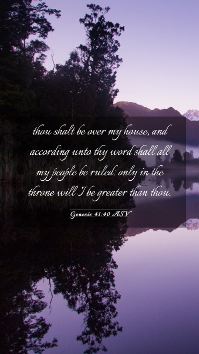 Picture 03 - Genesis 41:40 ASV Mobile Phone Wallpaper - thou shalt be over my house, and according unto - Mobile Bible Verse Wallpaper