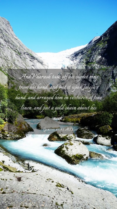 Picture 03 - Genesis 41:42 ASV Mobile Phone Wallpaper - And Pharaoh took off his signet ring from his - Mobile Bible Verse Wallpaper