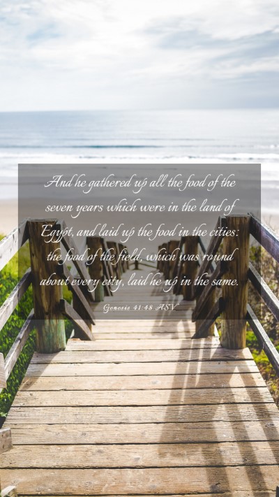 Picture 03 - Genesis 41:48 ASV Mobile Phone Wallpaper - And he gathered up all the food of the seven - Mobile Bible Verse Wallpaper