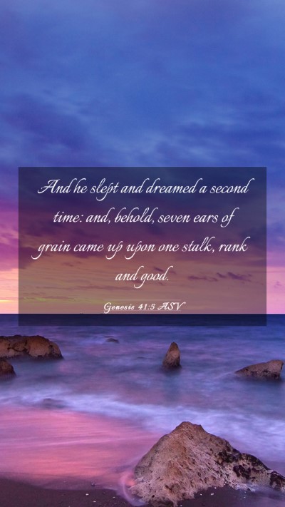 Picture 03 - Genesis 41:5 ASV Mobile Phone Wallpaper - And he slept and dreamed a second time: and, - Mobile Bible Verse Wallpaper