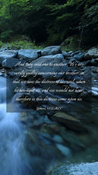 Picture 03 - Genesis 42:21 ASV Mobile Phone Wallpaper - And they said one to another, We are verily - Mobile Bible Verse Wallpaper