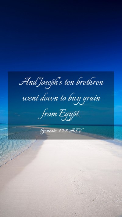 Picture 03 - Genesis 42:3 ASV Mobile Phone Wallpaper - And Joseph's ten brethren went down to buy grain - Mobile Bible Verse Wallpaper