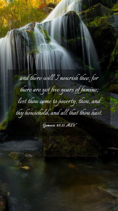 Picture 03 - Genesis 45:11 ASV Mobile Phone Wallpaper - and there will I nourish thee; for there are yet - Mobile Bible Verse Wallpaper