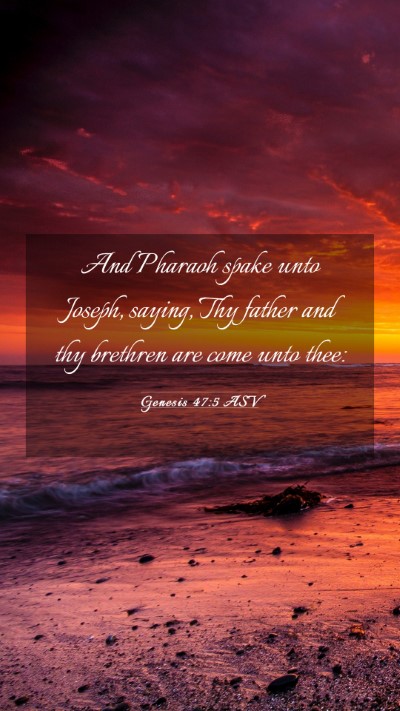 Picture 03 - Genesis 47:5 ASV Mobile Phone Wallpaper - And Pharaoh spake unto Joseph, saying, Thy father - Mobile Bible Verse Wallpaper