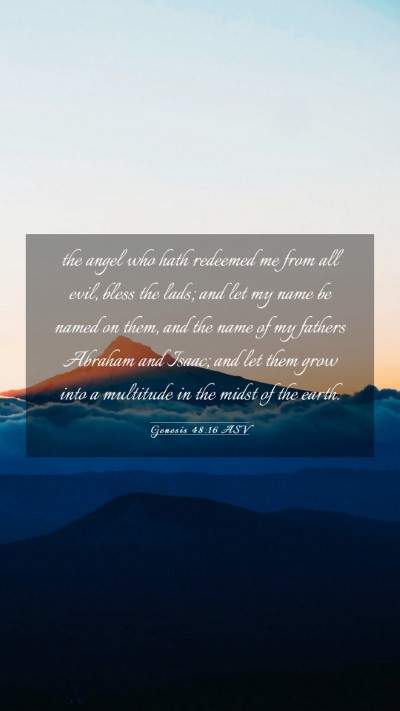 Picture 03 - Genesis 48:16 ASV Mobile Phone Wallpaper - the angel who hath redeemed me from all evil, - Mobile Bible Verse Wallpaper