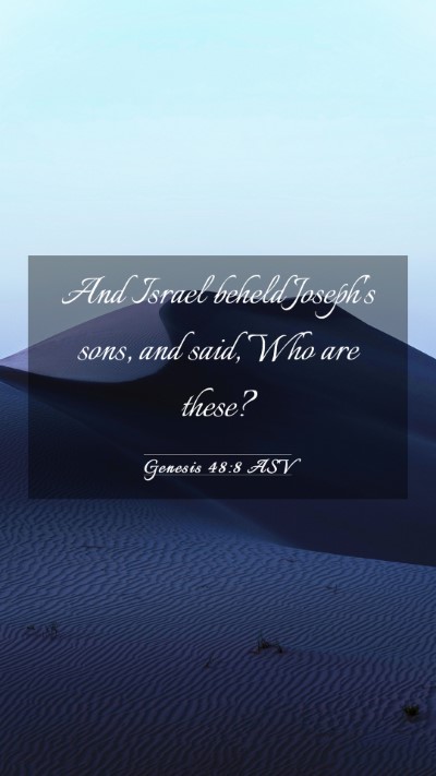 Picture 03 - Genesis 48:8 ASV Mobile Phone Wallpaper - And Israel beheld Joseph's sons, and said, Who - Mobile Bible Verse Wallpaper