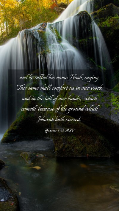 Picture 03 - Genesis 5:29 ASV Mobile Phone Wallpaper - and he called his name Noah, saying, This same - Mobile Bible Verse Wallpaper