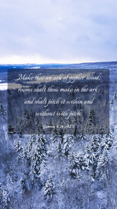 Picture 03 - Genesis 6:14 ASV Mobile Phone Wallpaper - Make thee an ark of gopher wood; rooms shalt thou - Mobile Bible Verse Wallpaper