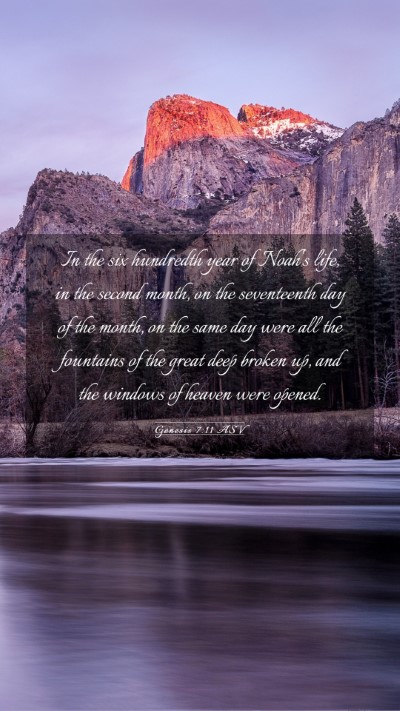 Picture 03 - Genesis 7:11 ASV Mobile Phone Wallpaper - In the six hundredth year of Noah's life, in the - Mobile Bible Verse Wallpaper
