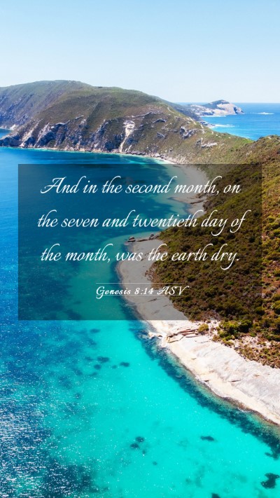 Picture 03 - Genesis 8:14 ASV Mobile Phone Wallpaper - And in the second month, on the seven and - Mobile Bible Verse Wallpaper
