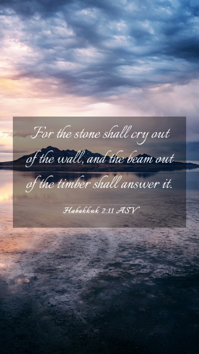 Picture 03 - Habakkuk 2:11 ASV Mobile Phone Wallpaper - For the stone shall cry out of the wall, and the - Mobile Bible Verse Wallpaper