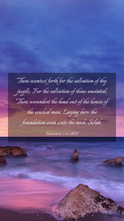 Picture 03 - Habakkuk 3:13 ASV Mobile Phone Wallpaper - Thou wentest forth for the salvation of thy - Mobile Bible Verse Wallpaper
