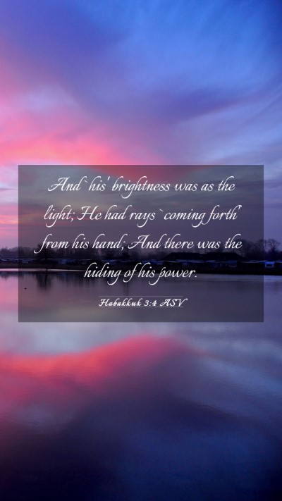 Picture 03 - Habakkuk 3:4 ASV Mobile Phone Wallpaper - And `his' brightness was as the light; He had - Mobile Bible Verse Wallpaper