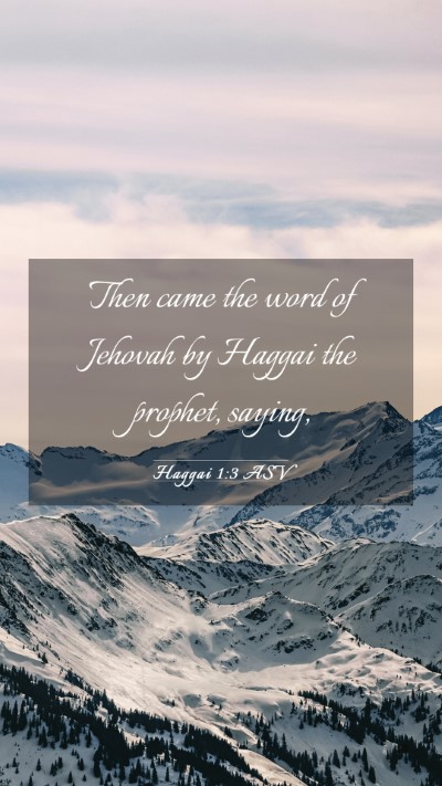 Picture 03 - Haggai 1:3 ASV Mobile Phone Wallpaper - Then came the word of Jehovah by Haggai the - Mobile Bible Verse Wallpaper