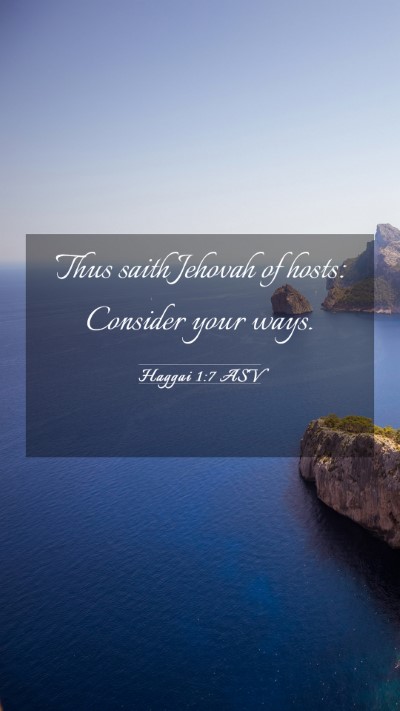 Picture 03 - Haggai 1:7 ASV Mobile Phone Wallpaper - Thus saith Jehovah of hosts: Consider your - Mobile Bible Verse Wallpaper