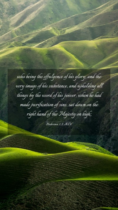 Picture 03 - Hebrews 1:3 ASV Mobile Phone Wallpaper - who being the effulgence of his glory, and the - Mobile Bible Verse Wallpaper