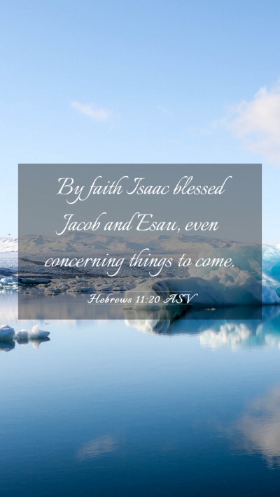 Picture 03 - Hebrews 11:20 ASV Mobile Phone Wallpaper - By faith Isaac blessed Jacob and Esau, even - Mobile Bible Verse Wallpaper