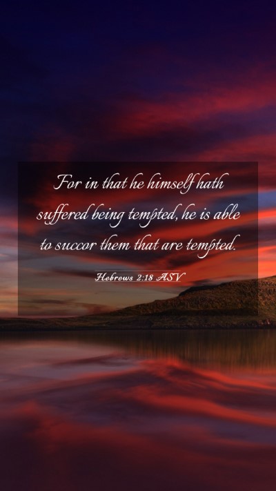 Picture 03 - Hebrews 2:18 ASV Mobile Phone Wallpaper - For in that he himself hath suffered being - Mobile Bible Verse Wallpaper