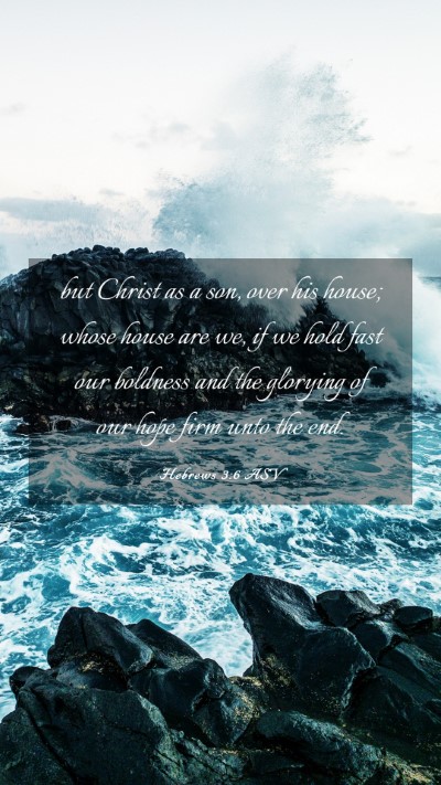 Picture 03 - Hebrews 3:6 ASV Mobile Phone Wallpaper - but Christ as a son, over his house; whose house - Mobile Bible Verse Wallpaper