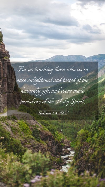 Picture 03 - Hebrews 6:4 ASV Mobile Phone Wallpaper - For as touching those who were once enlightened - Mobile Bible Verse Wallpaper
