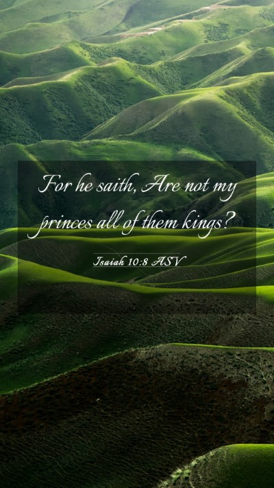 Picture 03 - Isaiah 10:8 ASV Mobile Phone Wallpaper - For he saith, Are not my princes all of them - Mobile Bible Verse Wallpaper