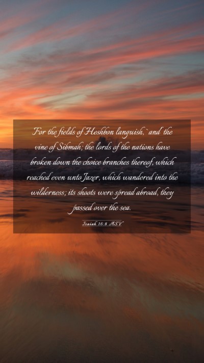 Picture 03 - Isaiah 16:8 ASV Mobile Phone Wallpaper - For the fields of Heshbon languish, `and' the - Mobile Bible Verse Wallpaper