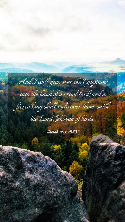 Picture 03 - Isaiah 19:4 ASV Mobile Phone Wallpaper - And I will give over the Egyptians into the hand - Mobile Bible Verse Wallpaper