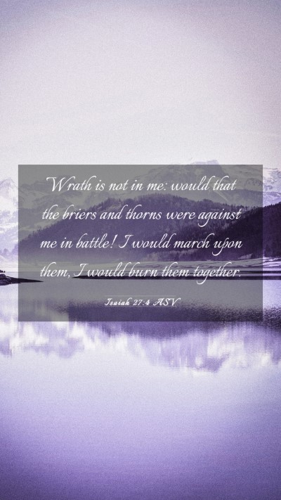 Picture 03 - Isaiah 27:4 ASV Mobile Phone Wallpaper - Wrath is not in me: would that the briers and - Mobile Bible Verse Wallpaper