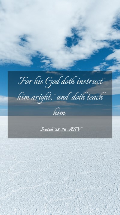 Picture 03 - Isaiah 28:26 ASV Mobile Phone Wallpaper - For his God doth instruct him aright, `and' doth - Mobile Bible Verse Wallpaper