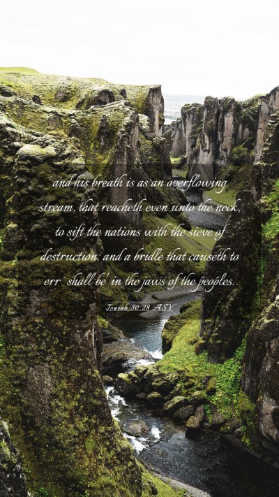 Picture 03 - Isaiah 30:28 ASV Mobile Phone Wallpaper - and his breath is as an overflowing stream, that - Mobile Bible Verse Wallpaper