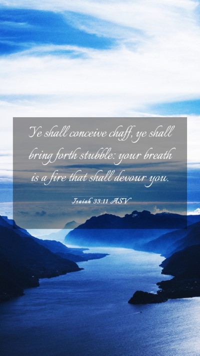 Picture 03 - Isaiah 33:11 ASV Mobile Phone Wallpaper - Ye shall conceive chaff, ye shall bring forth - Mobile Bible Verse Wallpaper