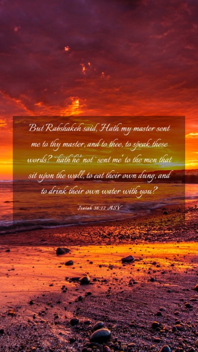 Picture 03 - Isaiah 36:12 ASV Mobile Phone Wallpaper - But Rabshakeh said, Hath my master sent me to thy - Mobile Bible Verse Wallpaper