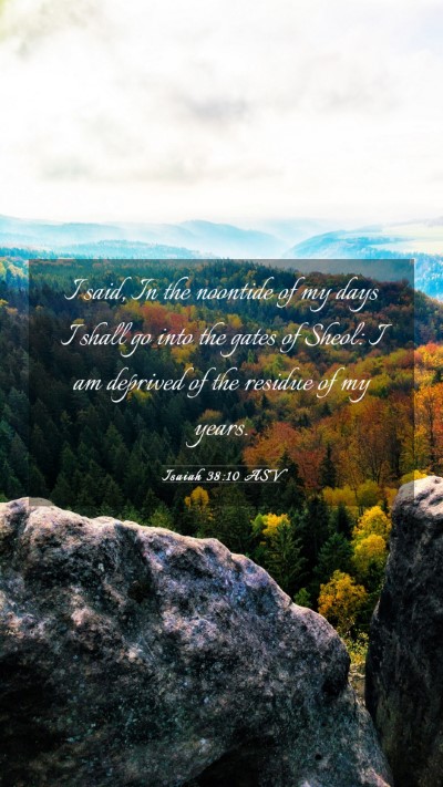 Picture 03 - Isaiah 38:10 ASV Mobile Phone Wallpaper - I said, In the noontide of my days I shall go - Mobile Bible Verse Wallpaper