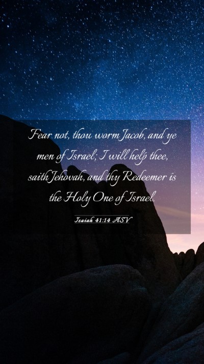 Picture 03 - Isaiah 41:14 ASV Mobile Phone Wallpaper - Fear not, thou worm Jacob, and ye men of Israel; - Mobile Bible Verse Wallpaper