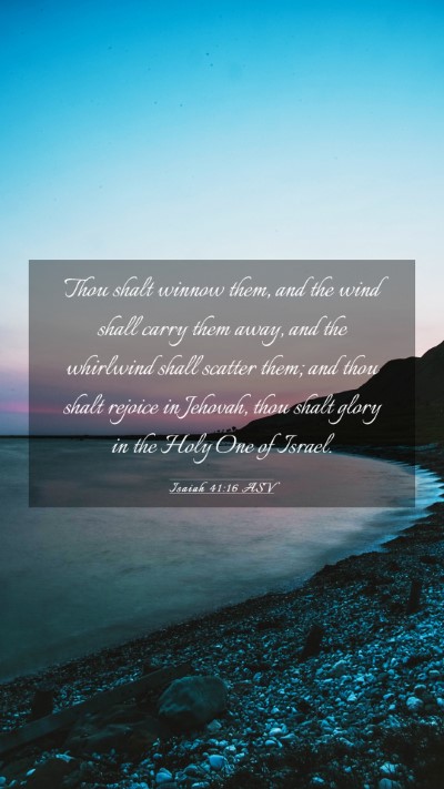 Picture 03 - Isaiah 41:16 ASV Mobile Phone Wallpaper - Thou shalt winnow them, and the wind shall carry - Mobile Bible Verse Wallpaper
