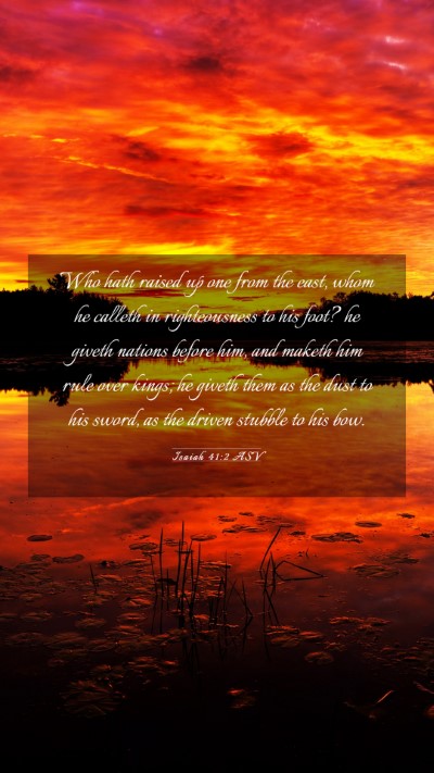 Picture 03 - Isaiah 41:2 ASV Mobile Phone Wallpaper - Who hath raised up one from the east, whom he - Mobile Bible Verse Wallpaper