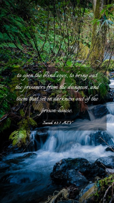 Picture 03 - Isaiah 42:7 ASV Mobile Phone Wallpaper - to open the blind eyes, to bring out the - Mobile Bible Verse Wallpaper