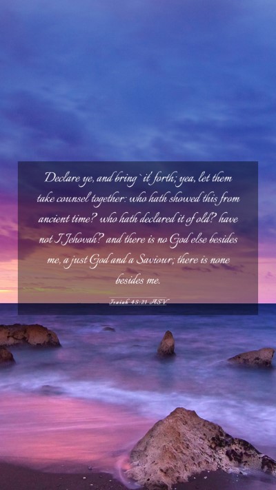 Picture 03 - Isaiah 45:21 ASV Mobile Phone Wallpaper - Declare ye, and bring `it' forth; yea, let them - Mobile Bible Verse Wallpaper