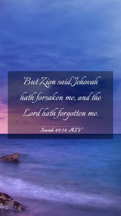 Picture 03 - Isaiah 49:14 ASV Mobile Phone Wallpaper - But Zion said, Jehovah hath forsaken me, and the - Mobile Bible Verse Wallpaper