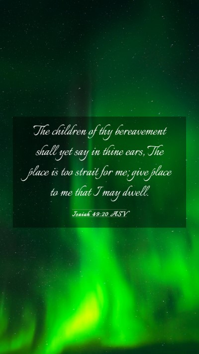 Picture 03 - Isaiah 49:20 ASV Mobile Phone Wallpaper - The children of thy bereavement shall yet say in - Mobile Bible Verse Wallpaper