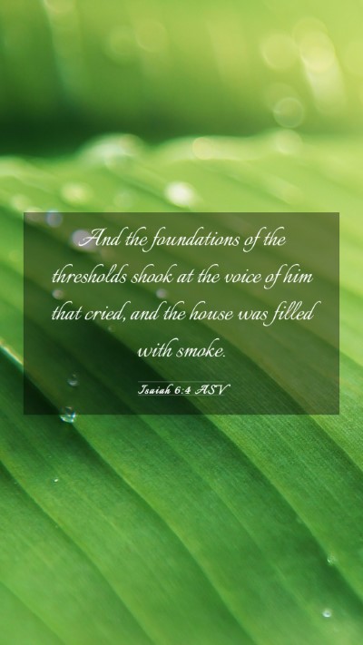 Picture 03 - Isaiah 6:4 ASV Mobile Phone Wallpaper - And the foundations of the thresholds shook at - Mobile Bible Verse Wallpaper