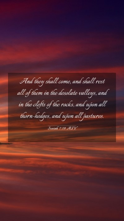Picture 03 - Isaiah 7:19 ASV Mobile Phone Wallpaper - And they shall come, and shall rest all of them - Mobile Bible Verse Wallpaper